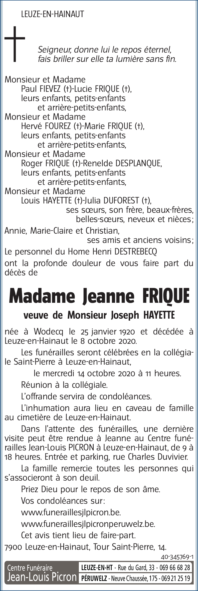 Jeanne FRIQUE