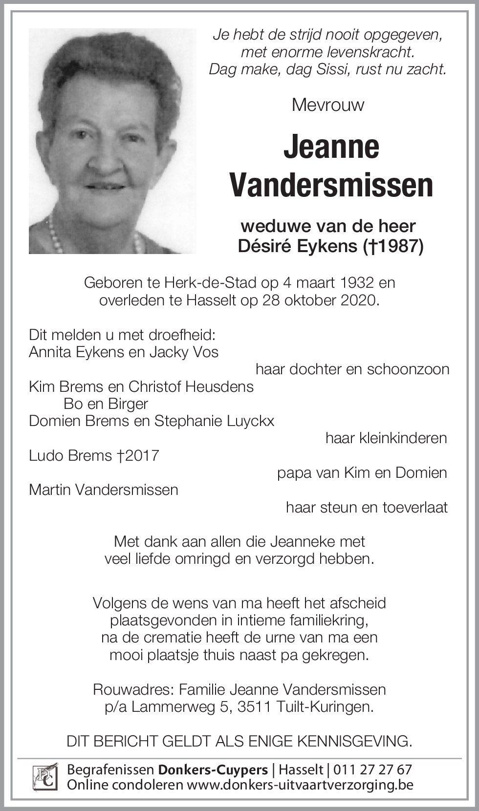Jeanne Vandersmissen
