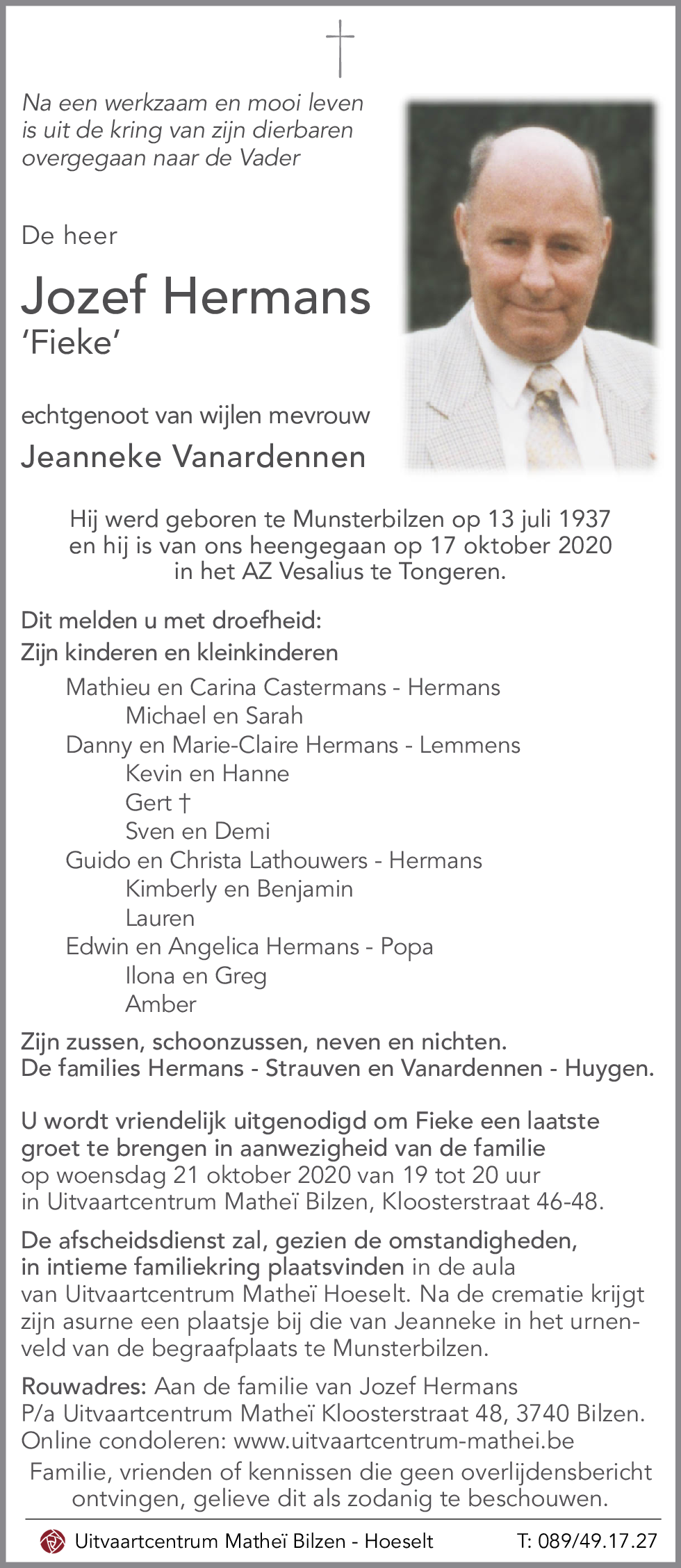 Jozef 'Fieke' HERMANS