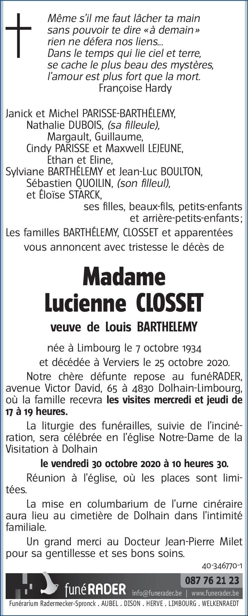 Lucienne CLOSSET