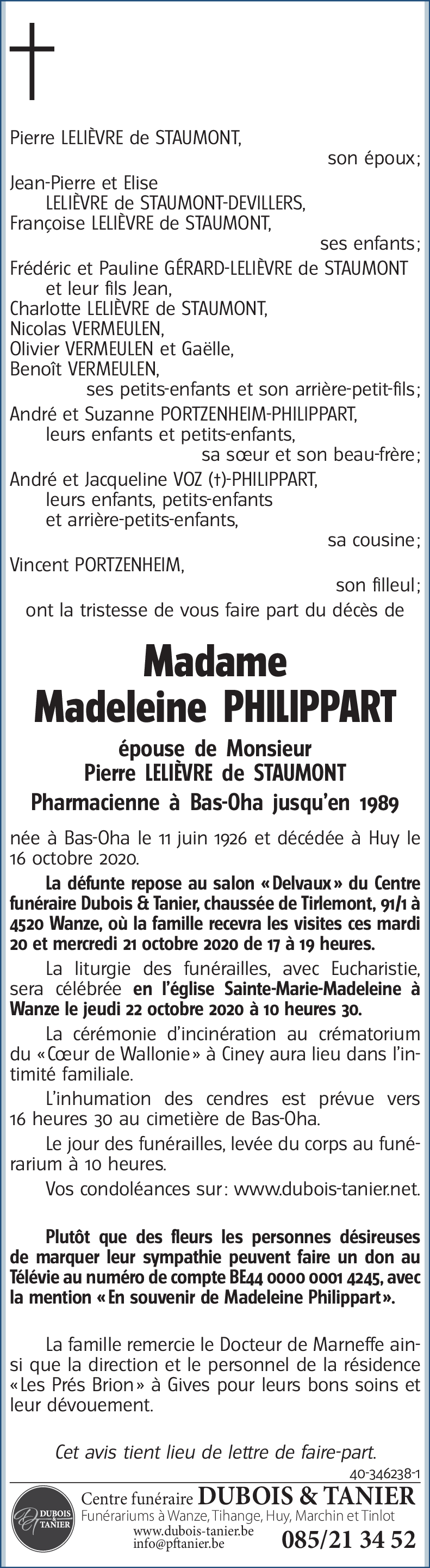 Madeleine PHILIPPART