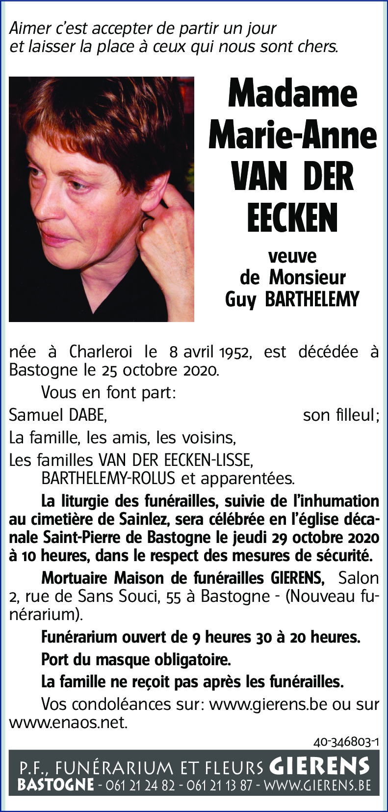 Marie-Anne VAN DER EECKEN