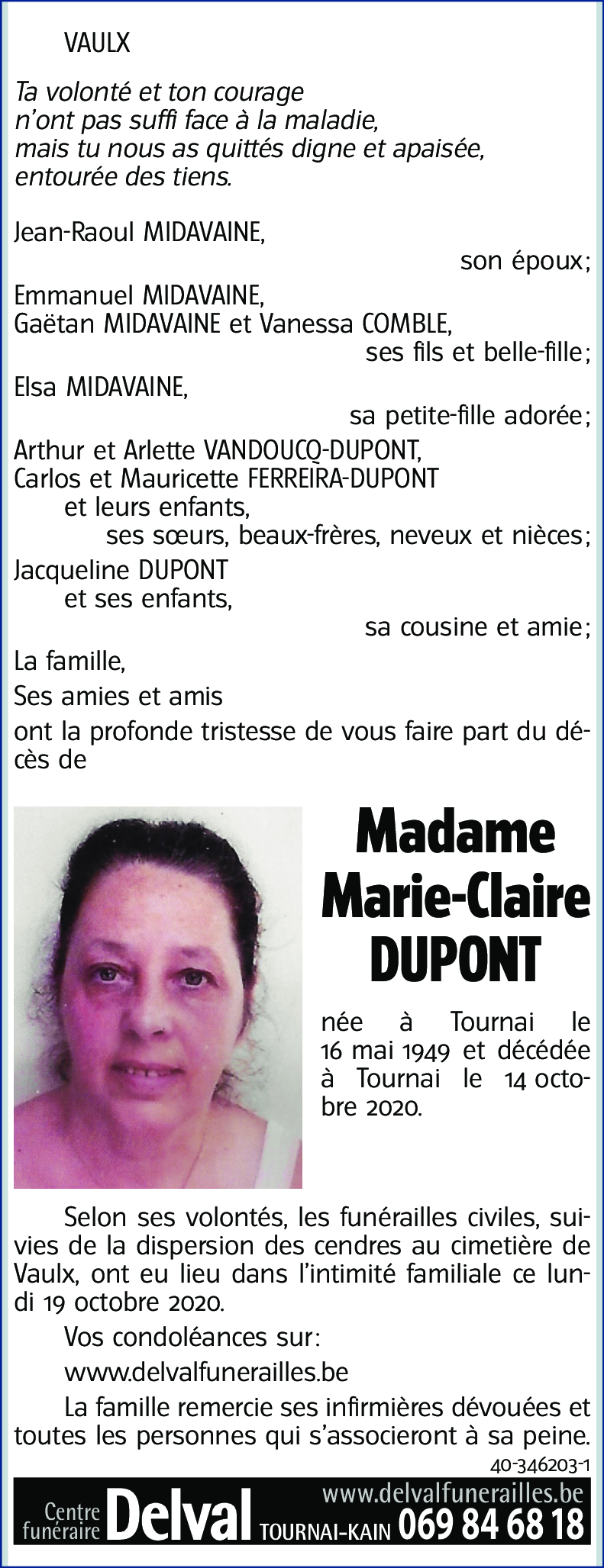 Marie-Claire DUPONT