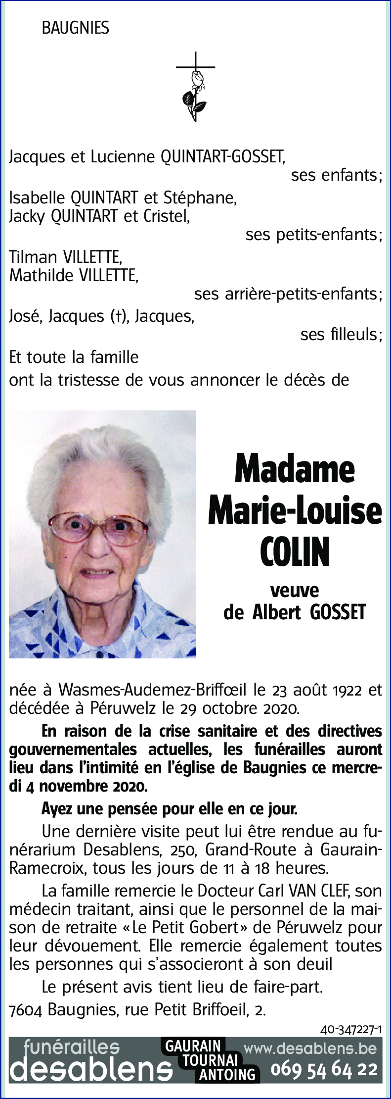 Marie-Louise COLIN
