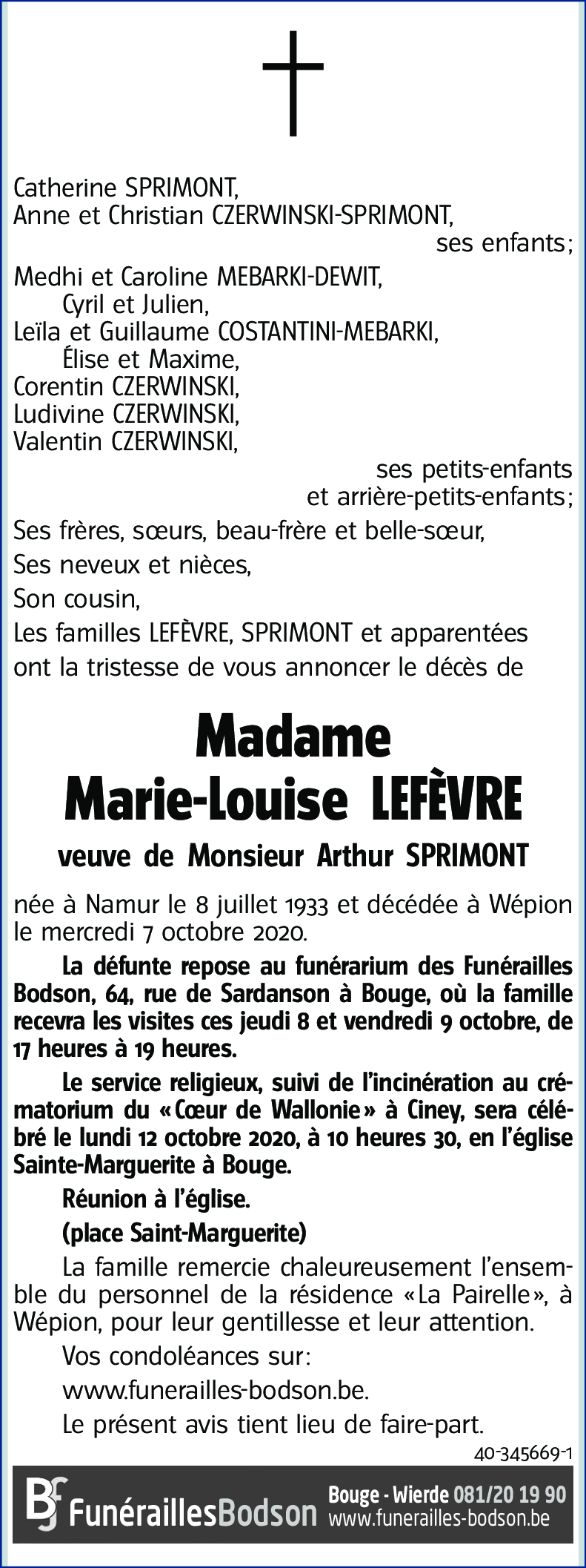 Marie-Louise LEFÈVRE