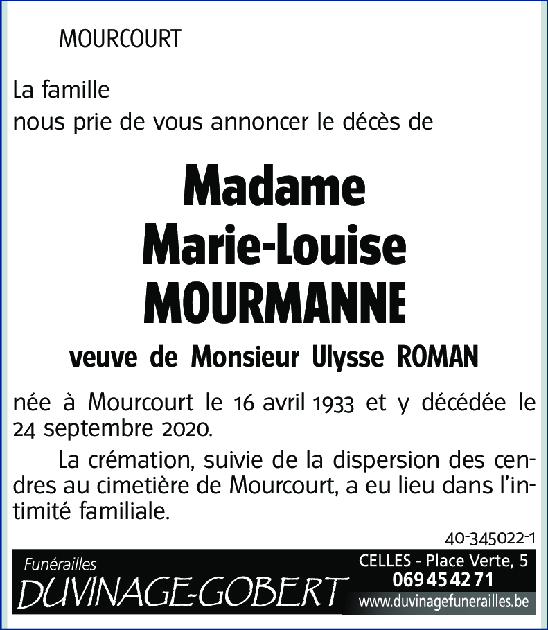 Marie-Louise MOURMANNE