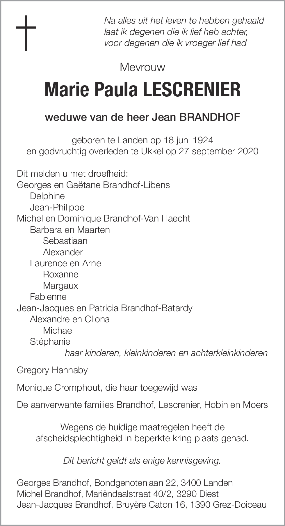 Marie Paula Lescrenier