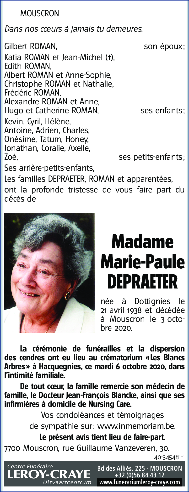 Marie-Paule DEPRAETER