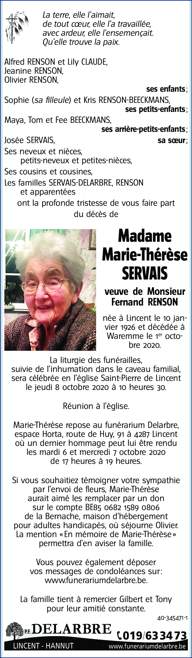 Marie-Thérèse SERVAIS
