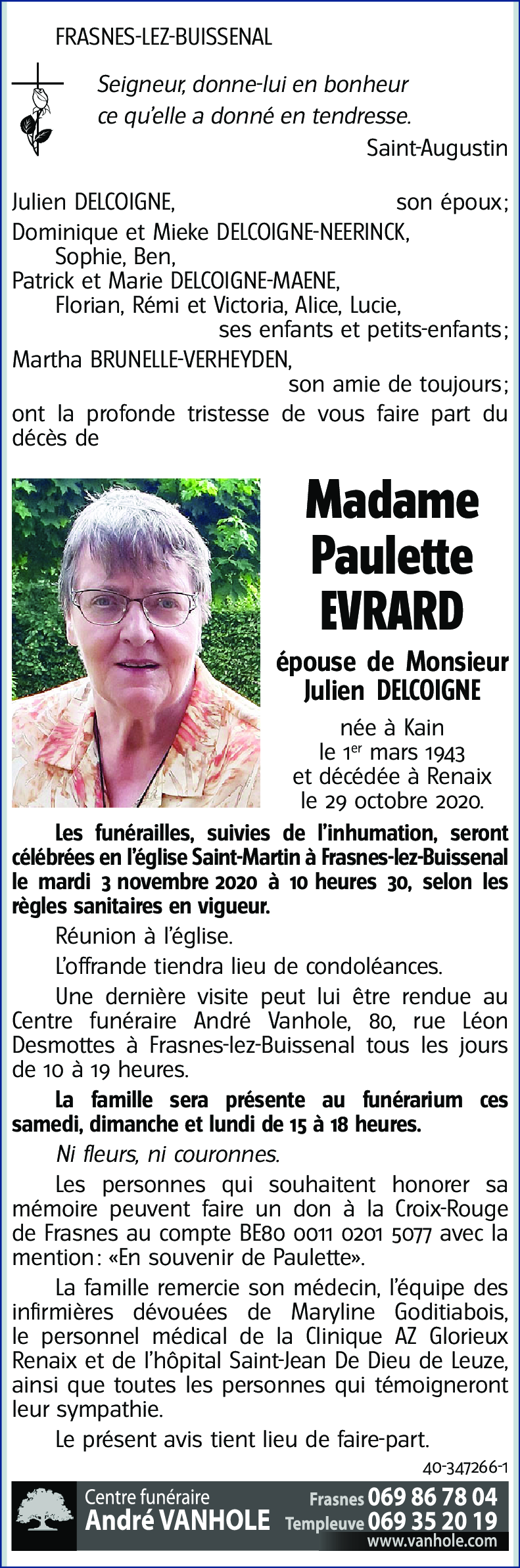 Paulette EVRARD