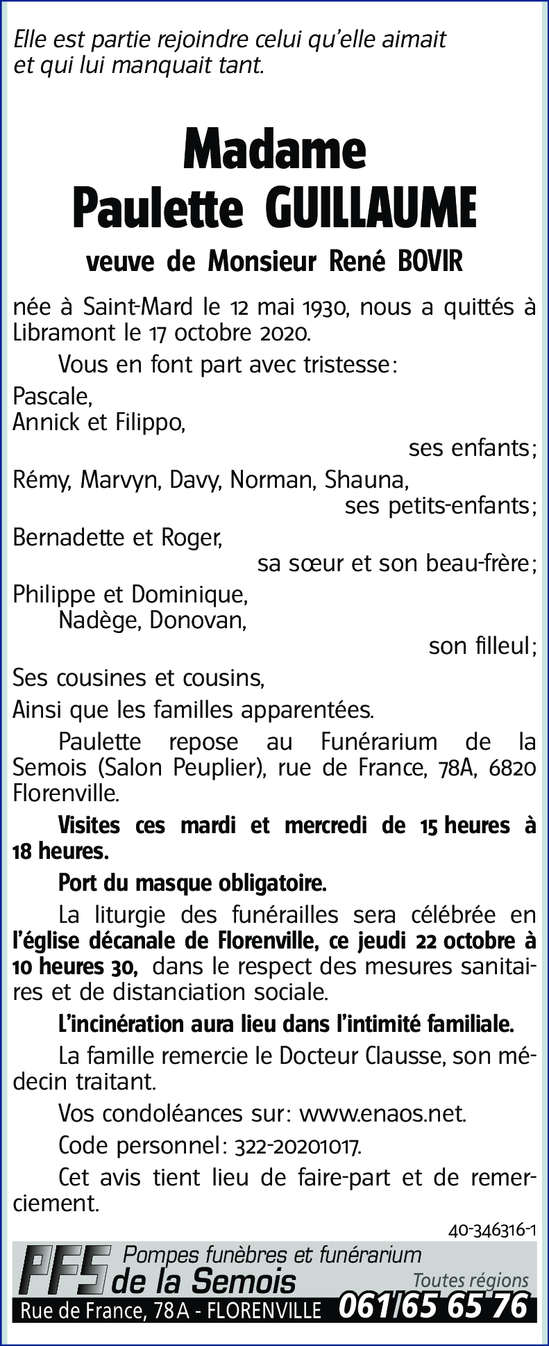 Paulette GUILLAUME