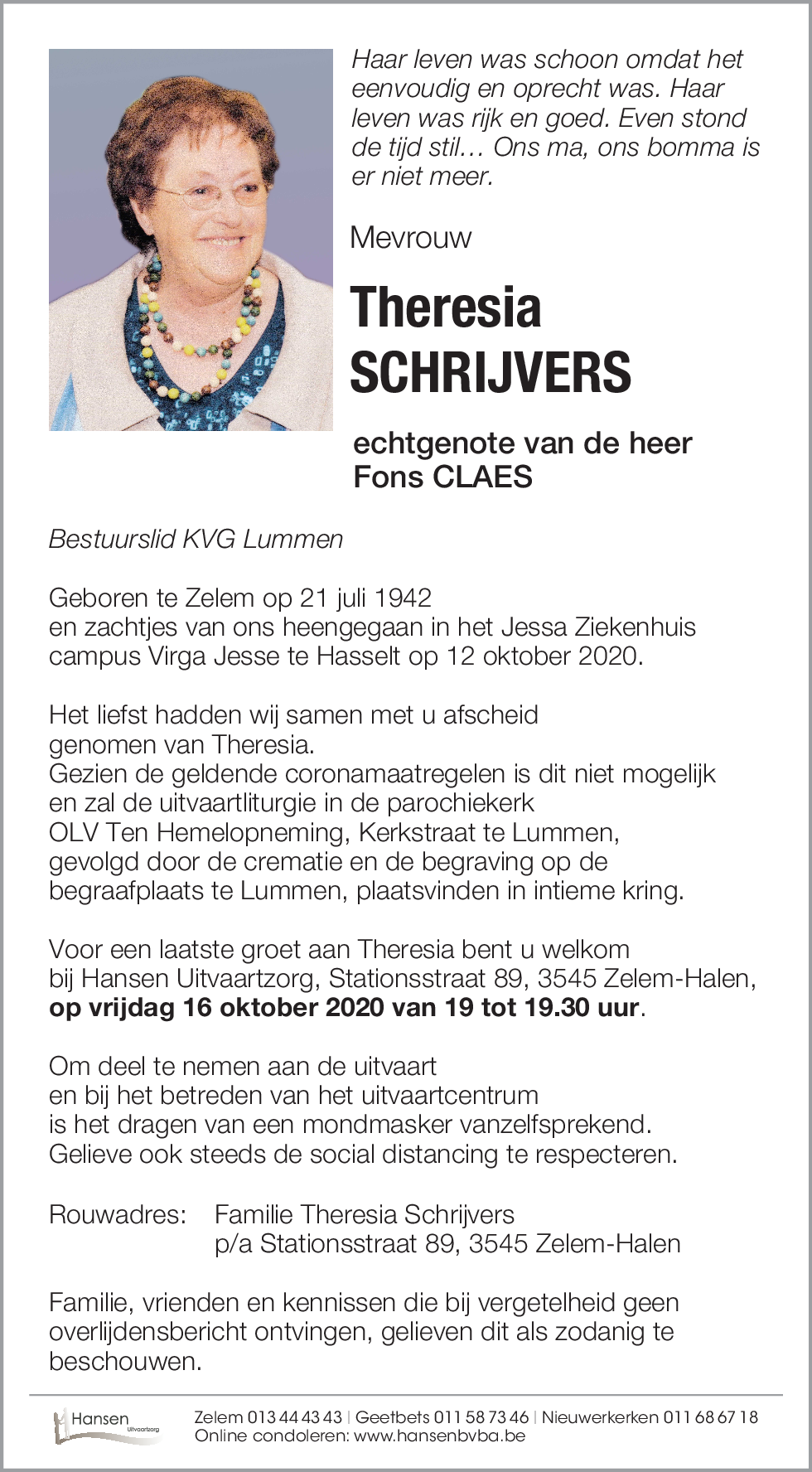 Theresia SCHRIJVERS