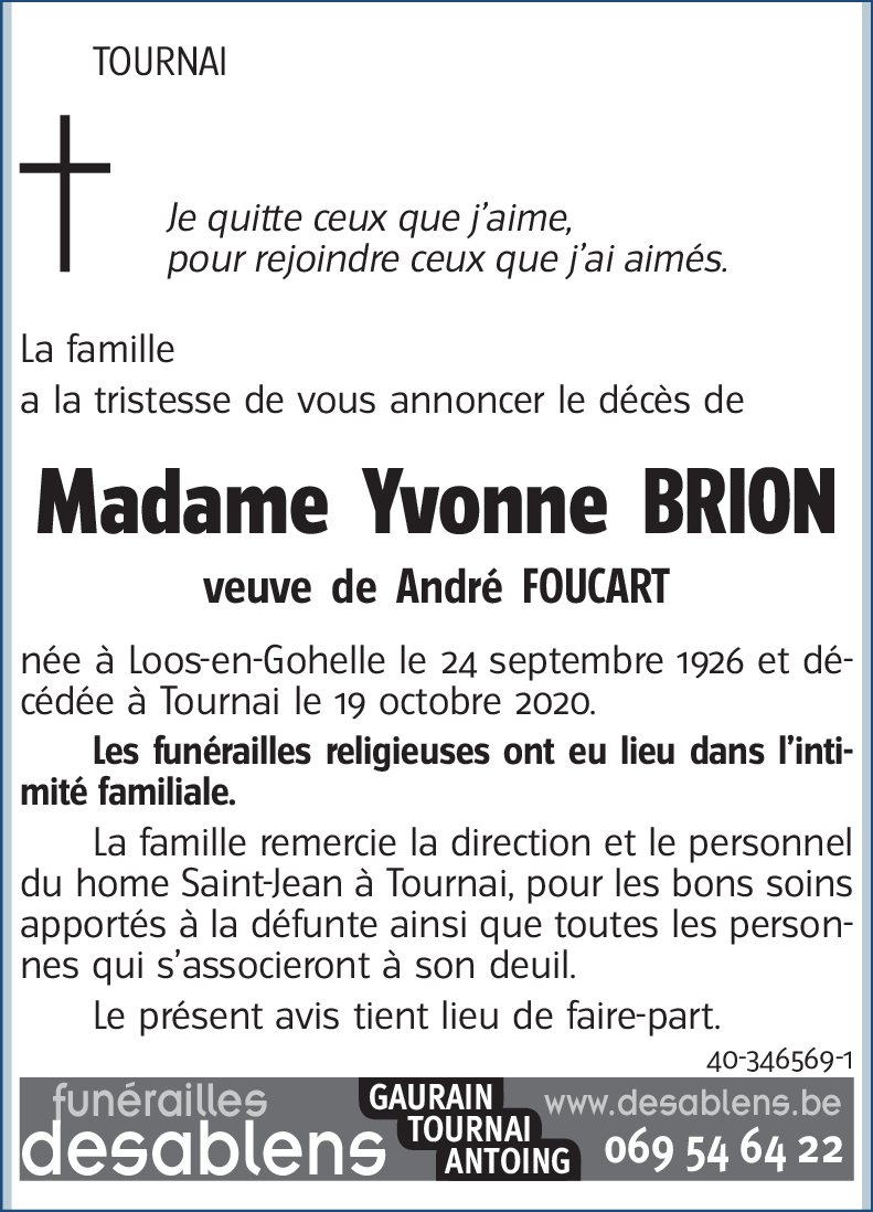 Yvonne BRION