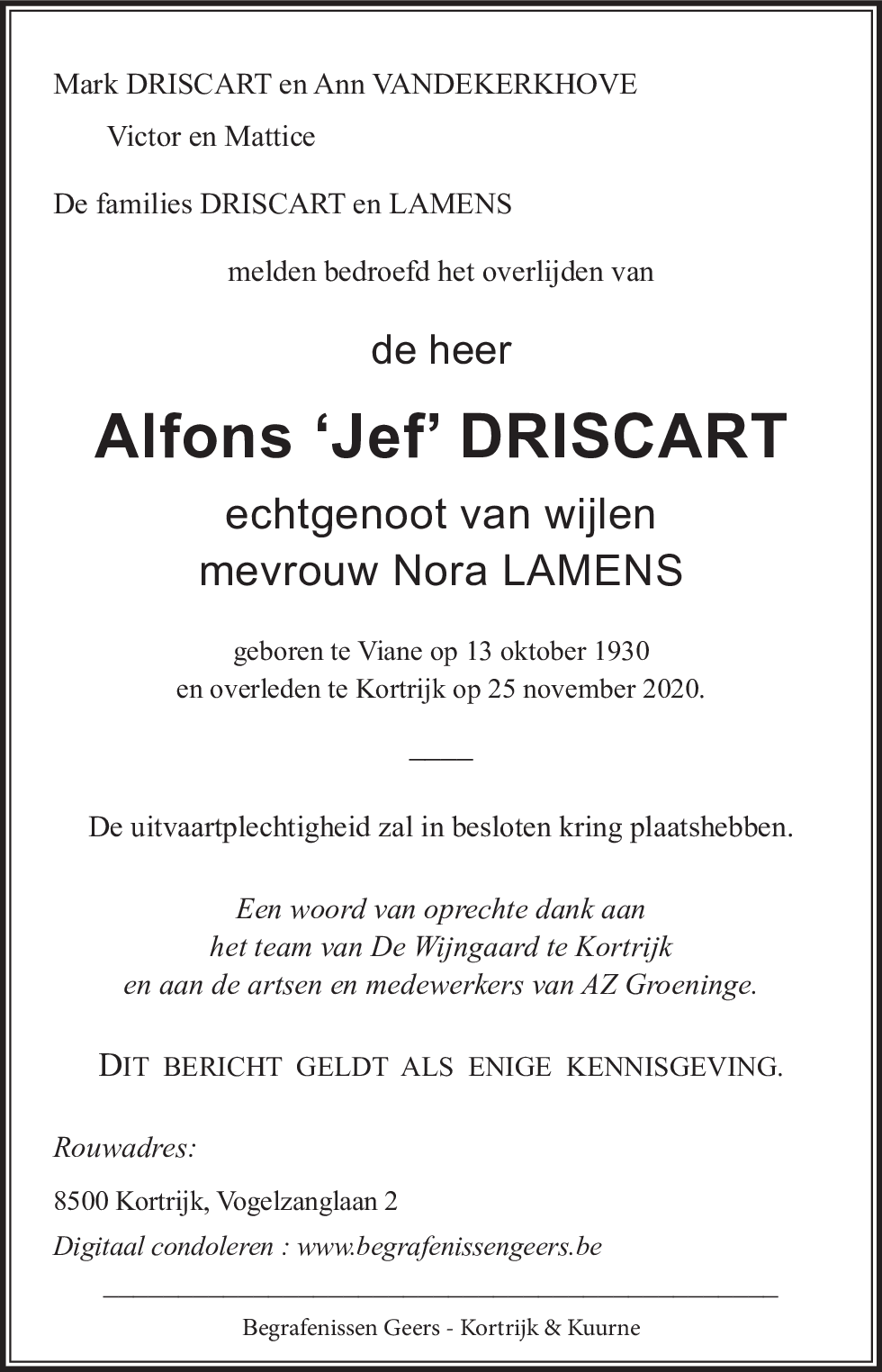 Alfons DRISCART