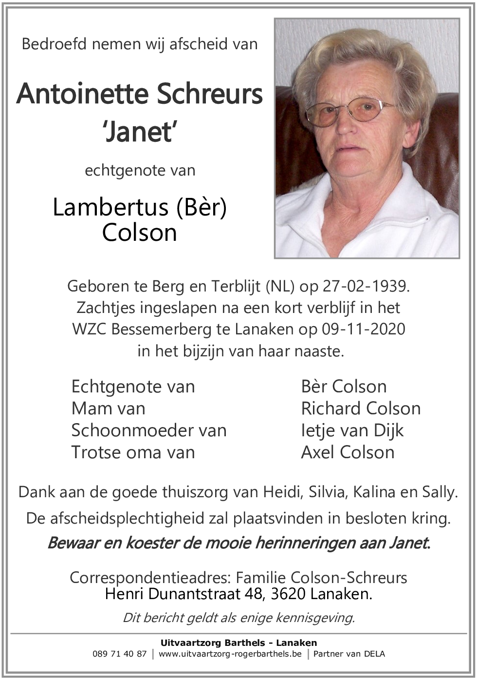 Antoinette 'Jeanette' Schreurs