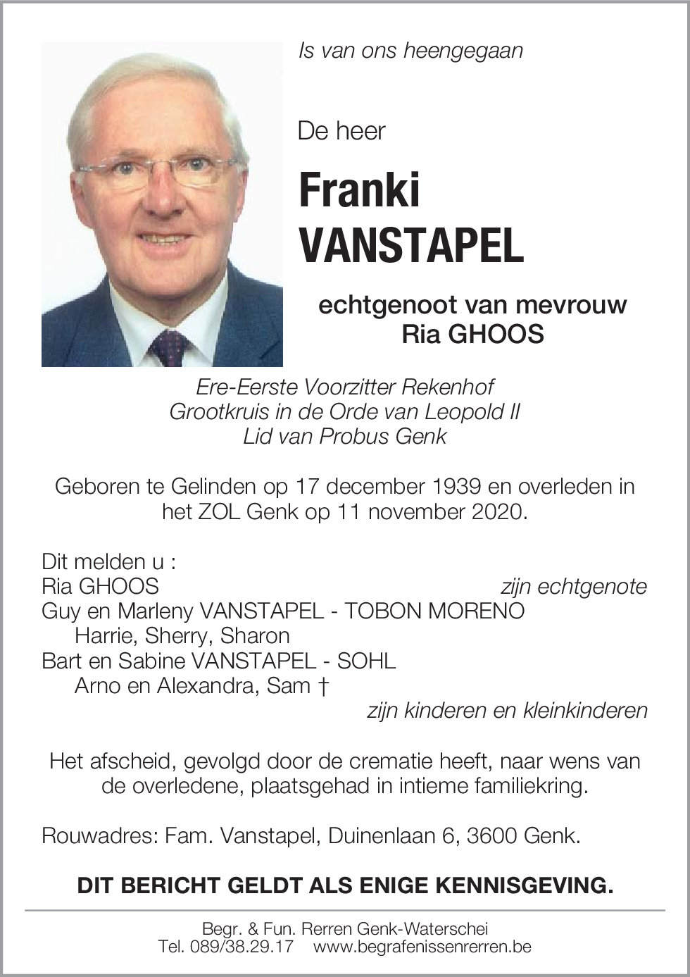 Franki VANSTAPEL