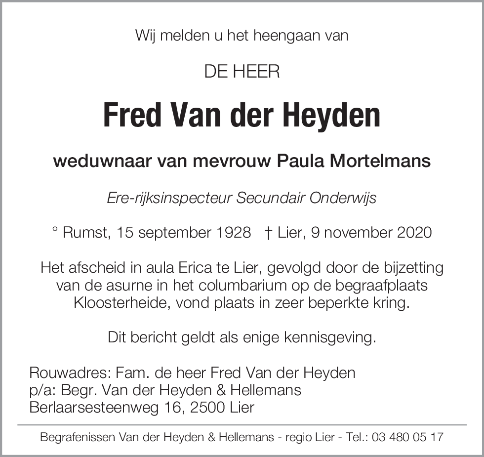 Fred Van der Heyden