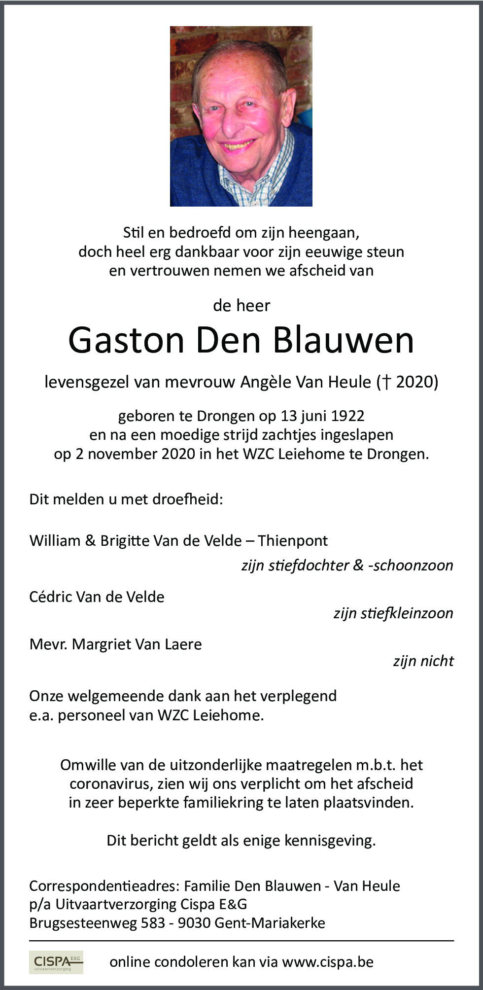 Gaston Den Blauwen