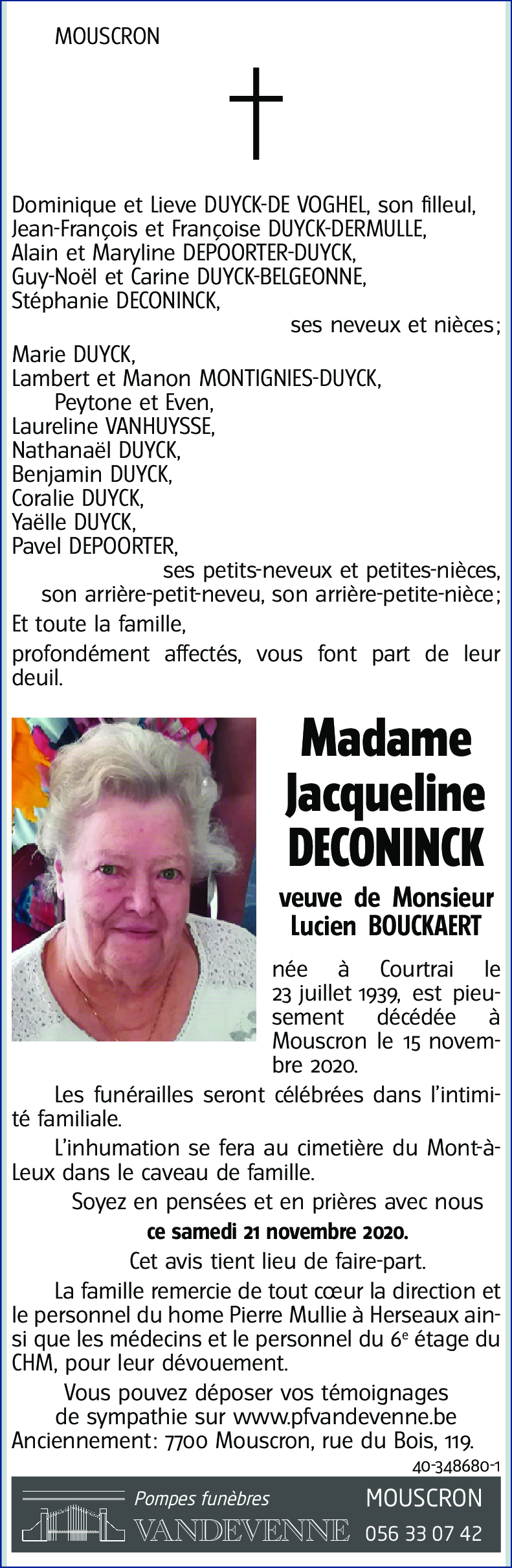 Jacqueline DECONINCK