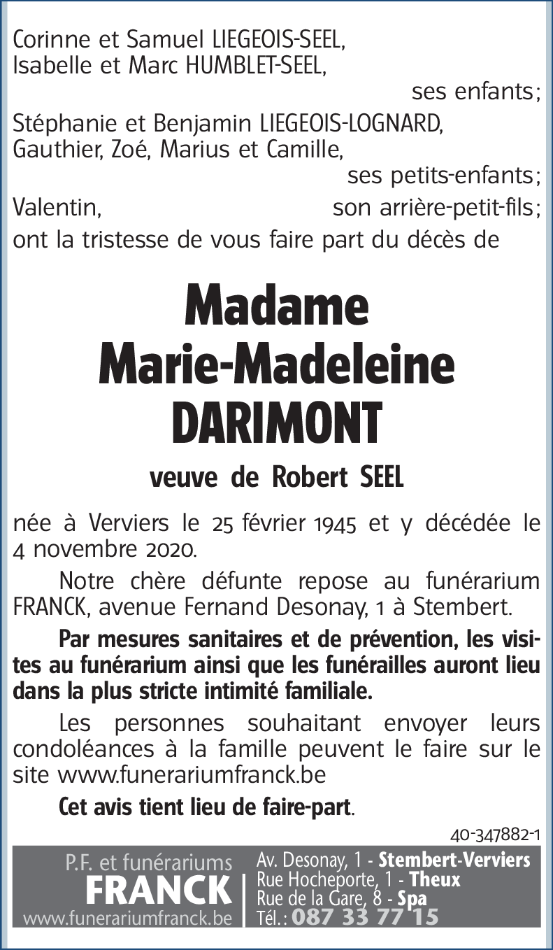 Marie-Madeleine DARIMONT