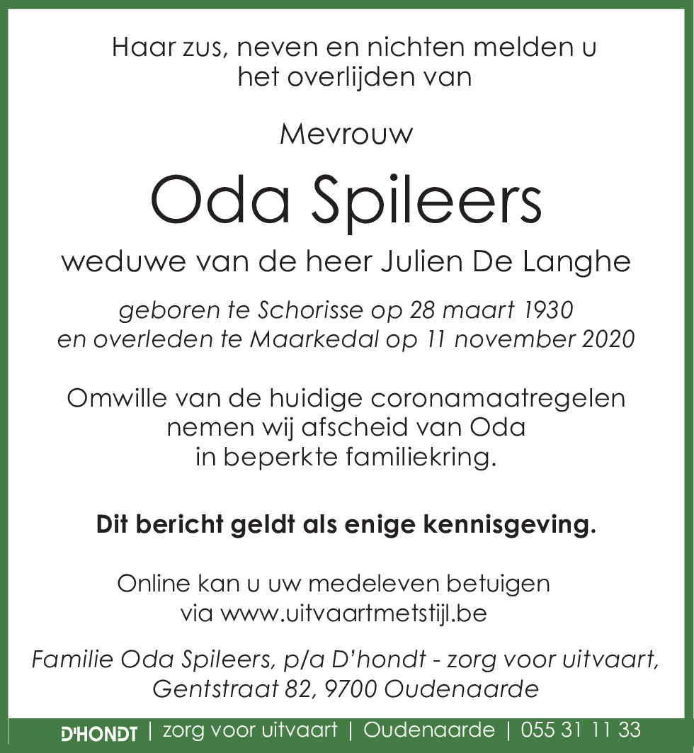 oda spileers