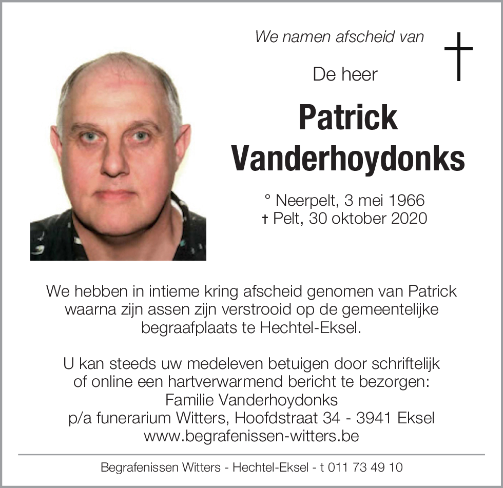 Patrick Vanderhoydonks