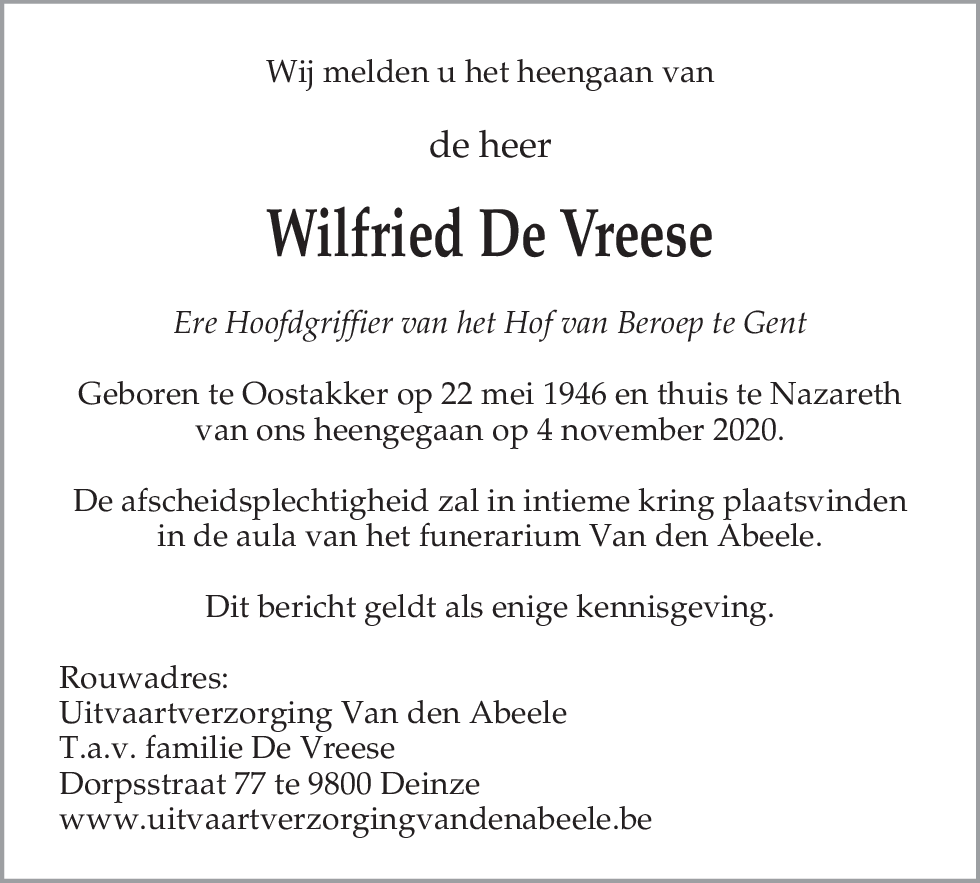 Wilfried De Vreese