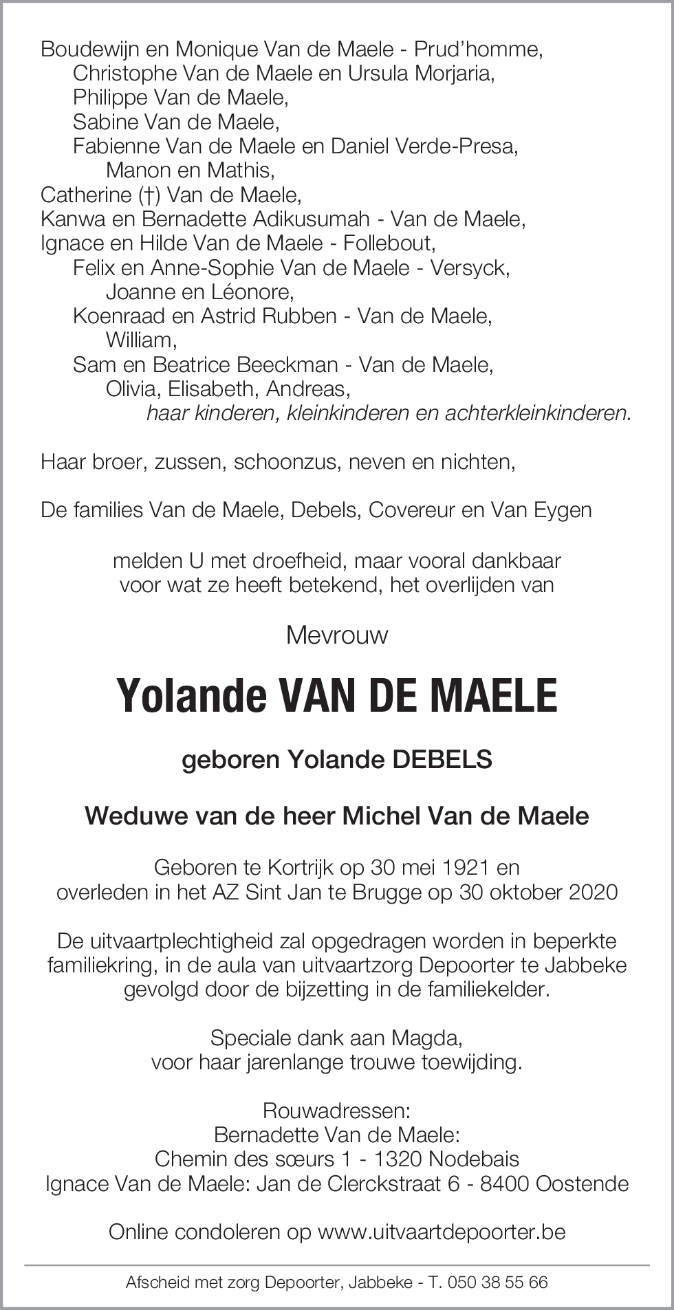 Yolande Van de Maele