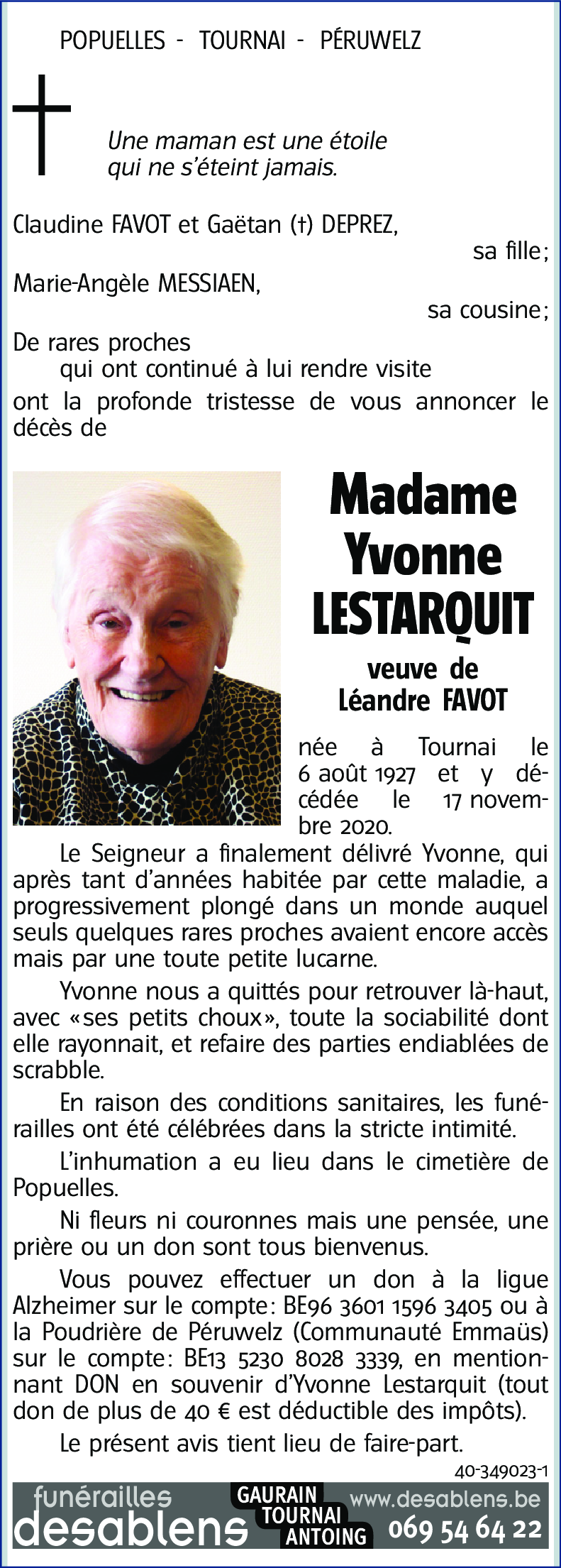 Yvonne LESTARQUIT