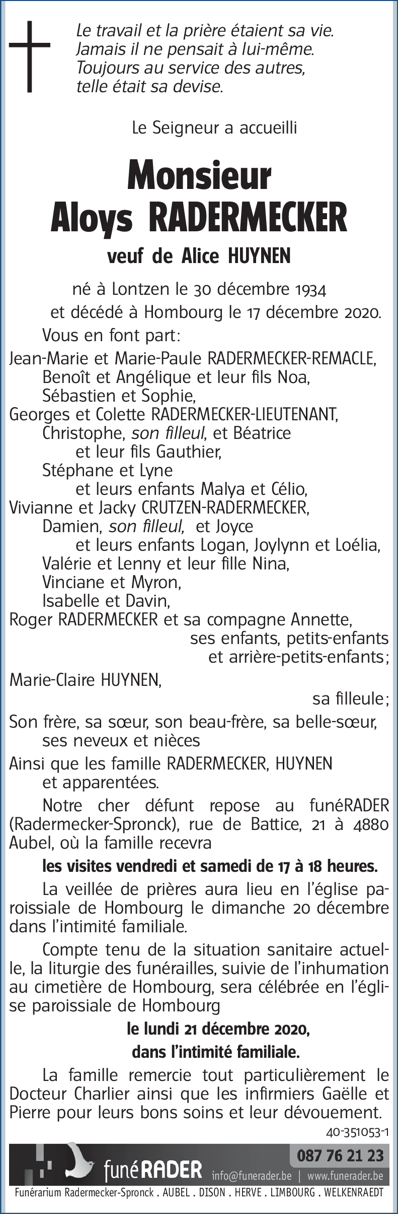 Aloys RADERMECKER