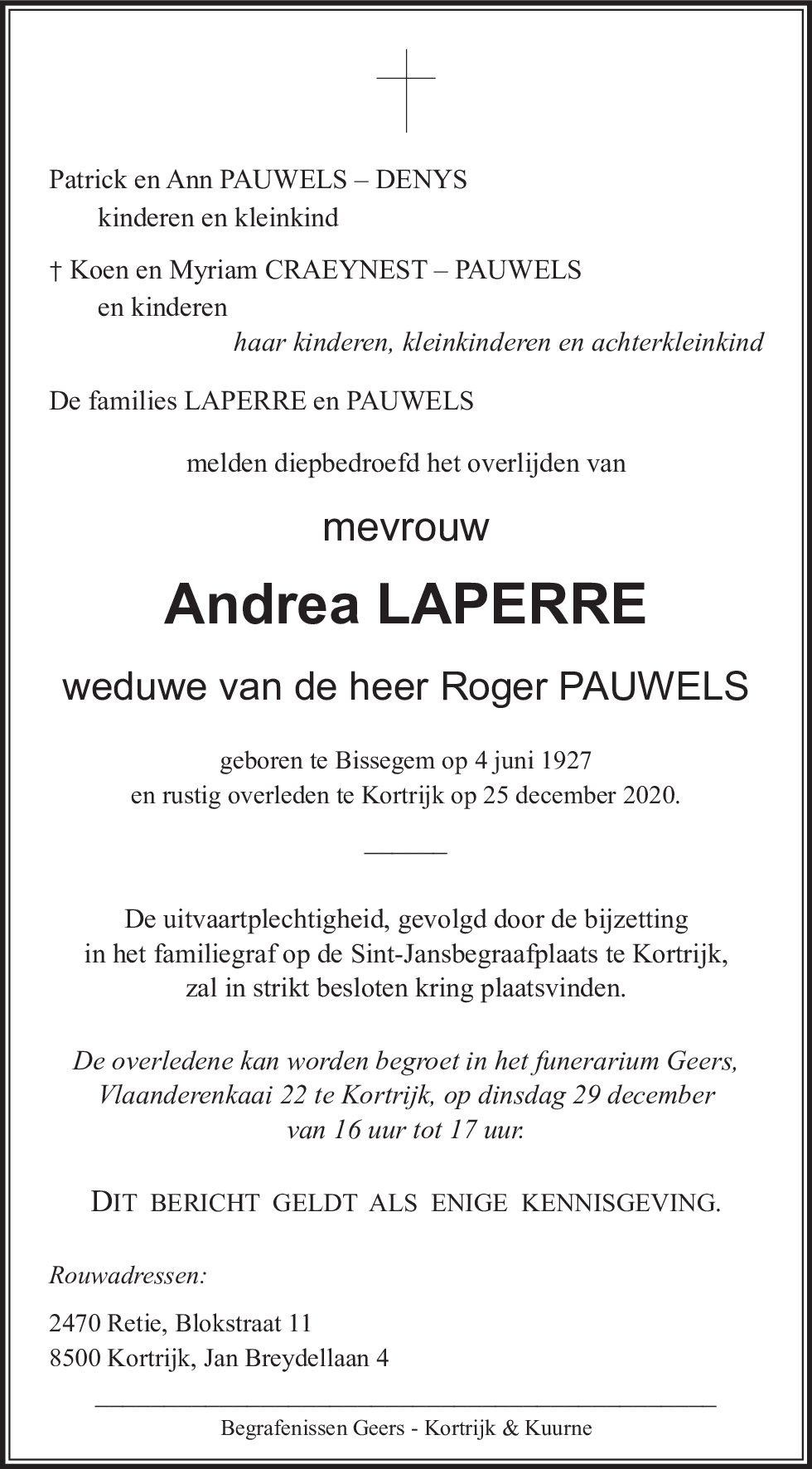 Andrea PAUWELS - LAPERRE