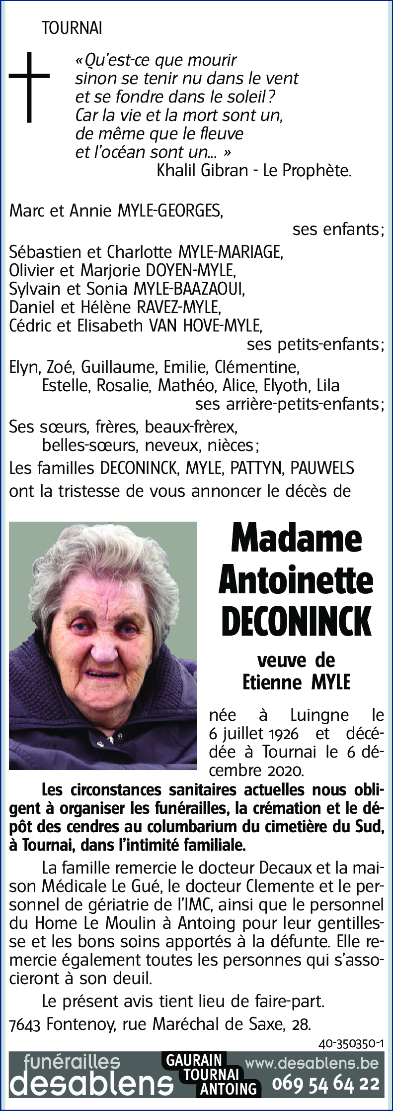 Antoinette DECONINCK