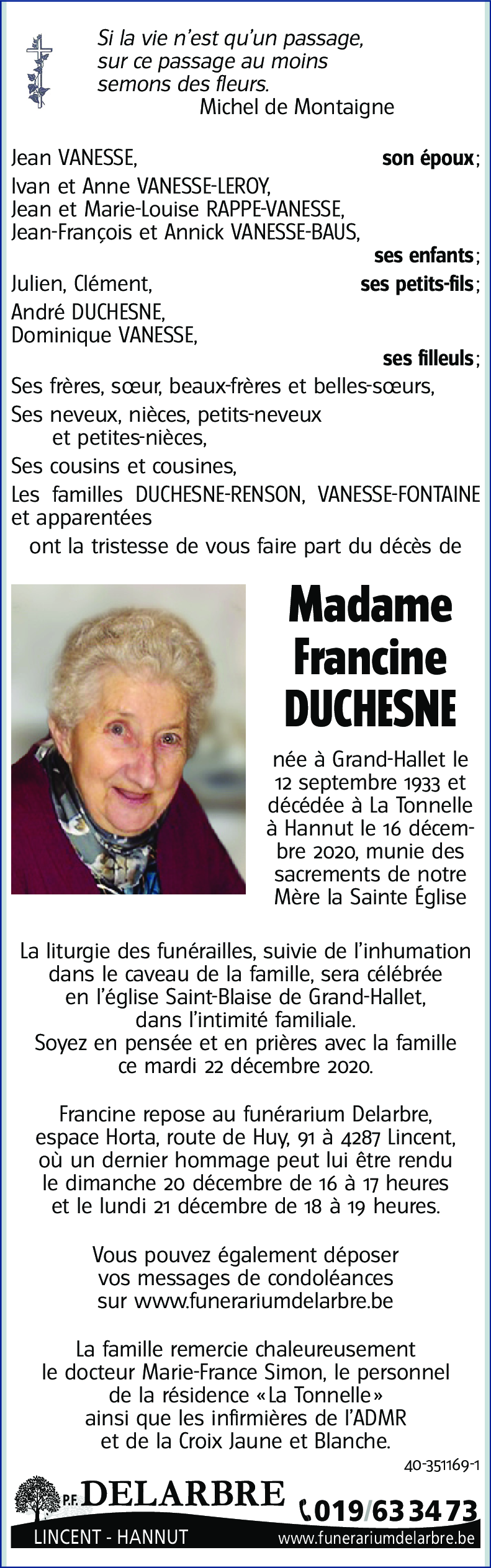 Francine DUCHESNE