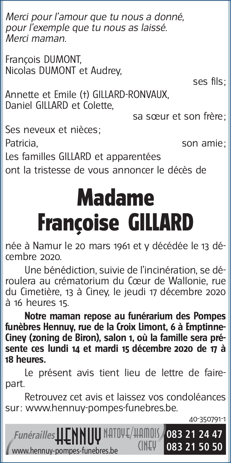 Françoise GILLARD