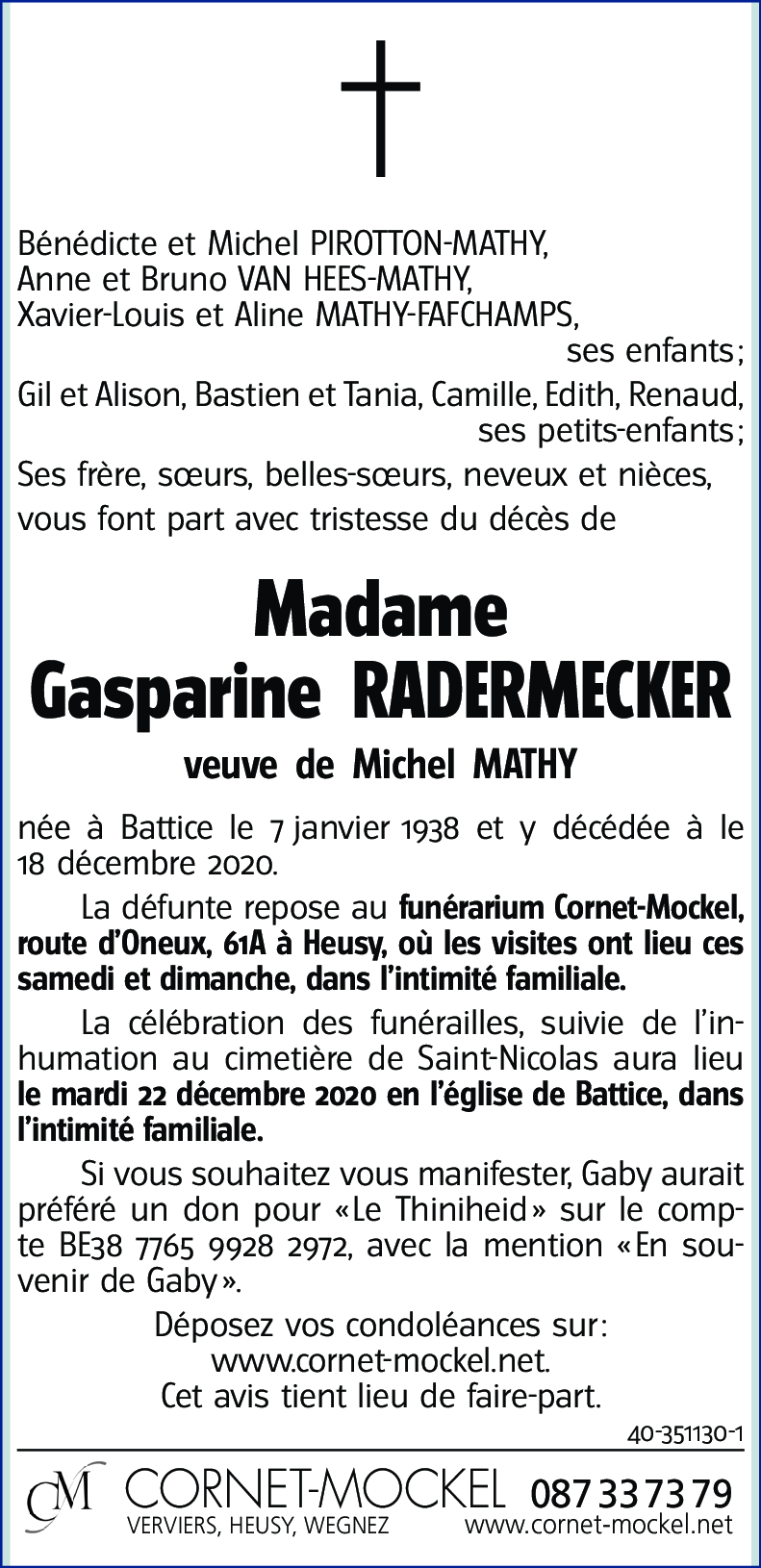 Gasparine RADERMECKER