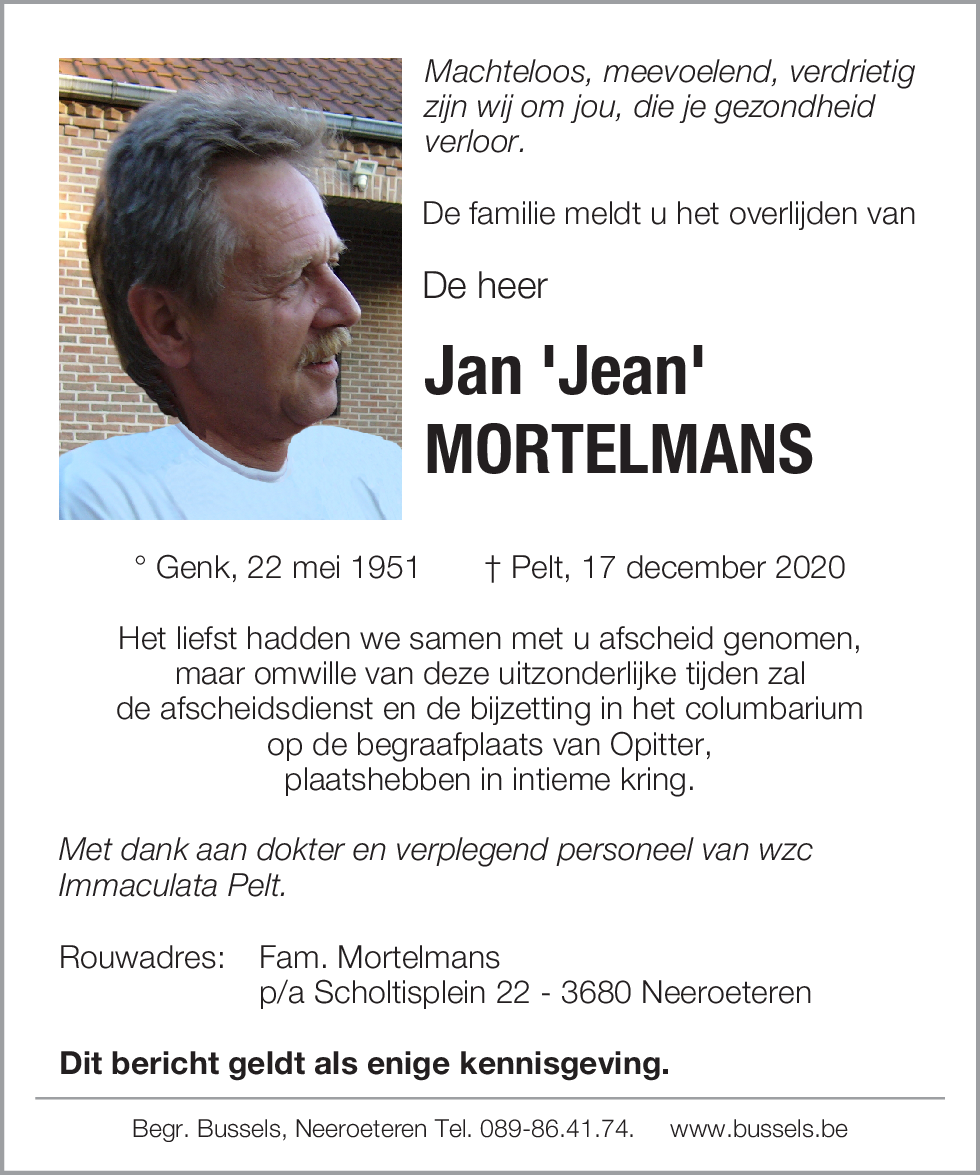 Jan 'Jean' MORTELMANS