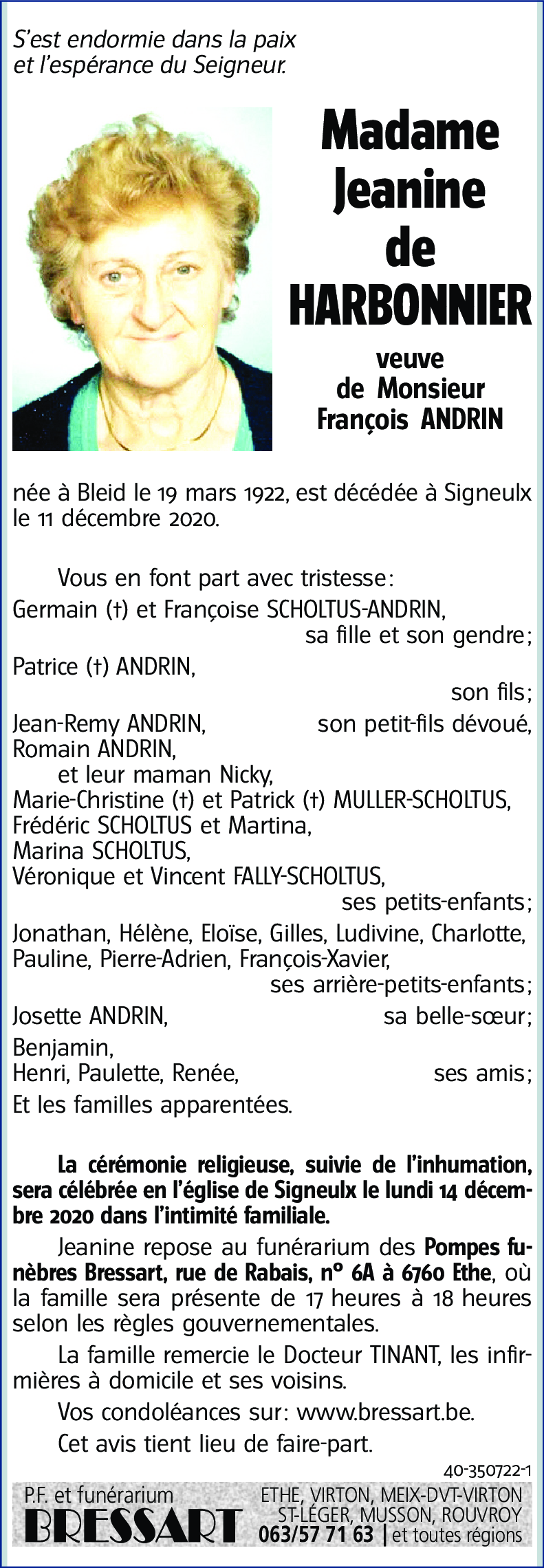 Jeanine de HARBONNIER