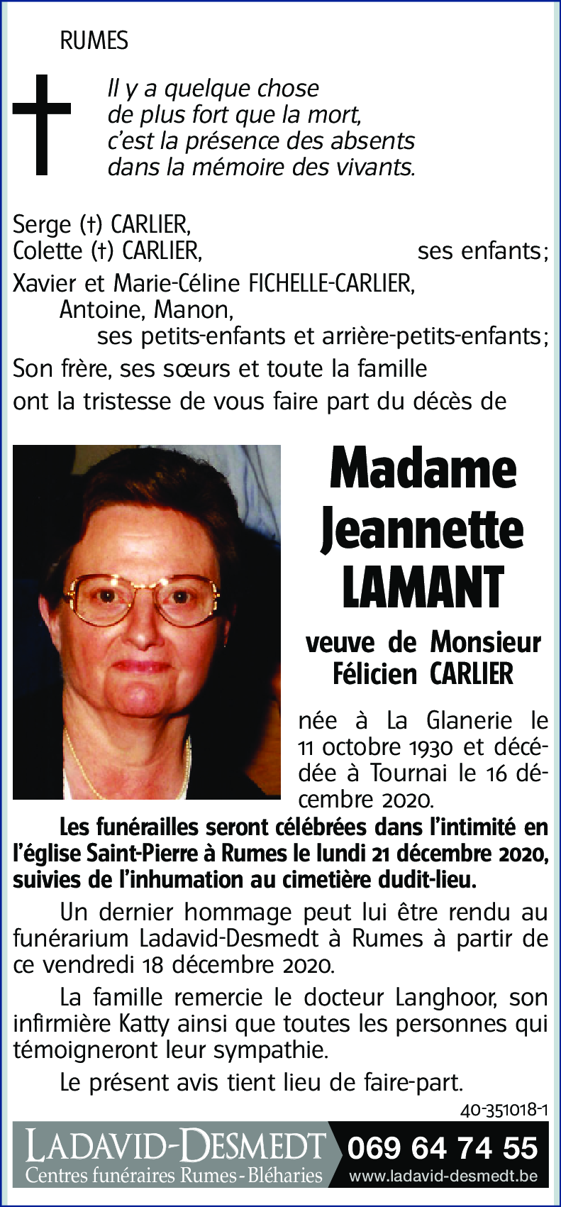 Jeannette LAMANT
