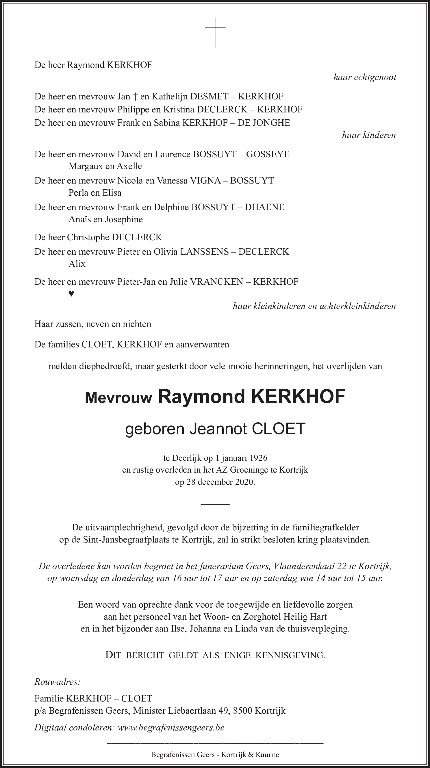 Jeannot KERKHOF - CLOET