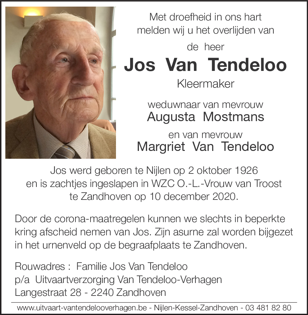 Jos Van Tendeloo