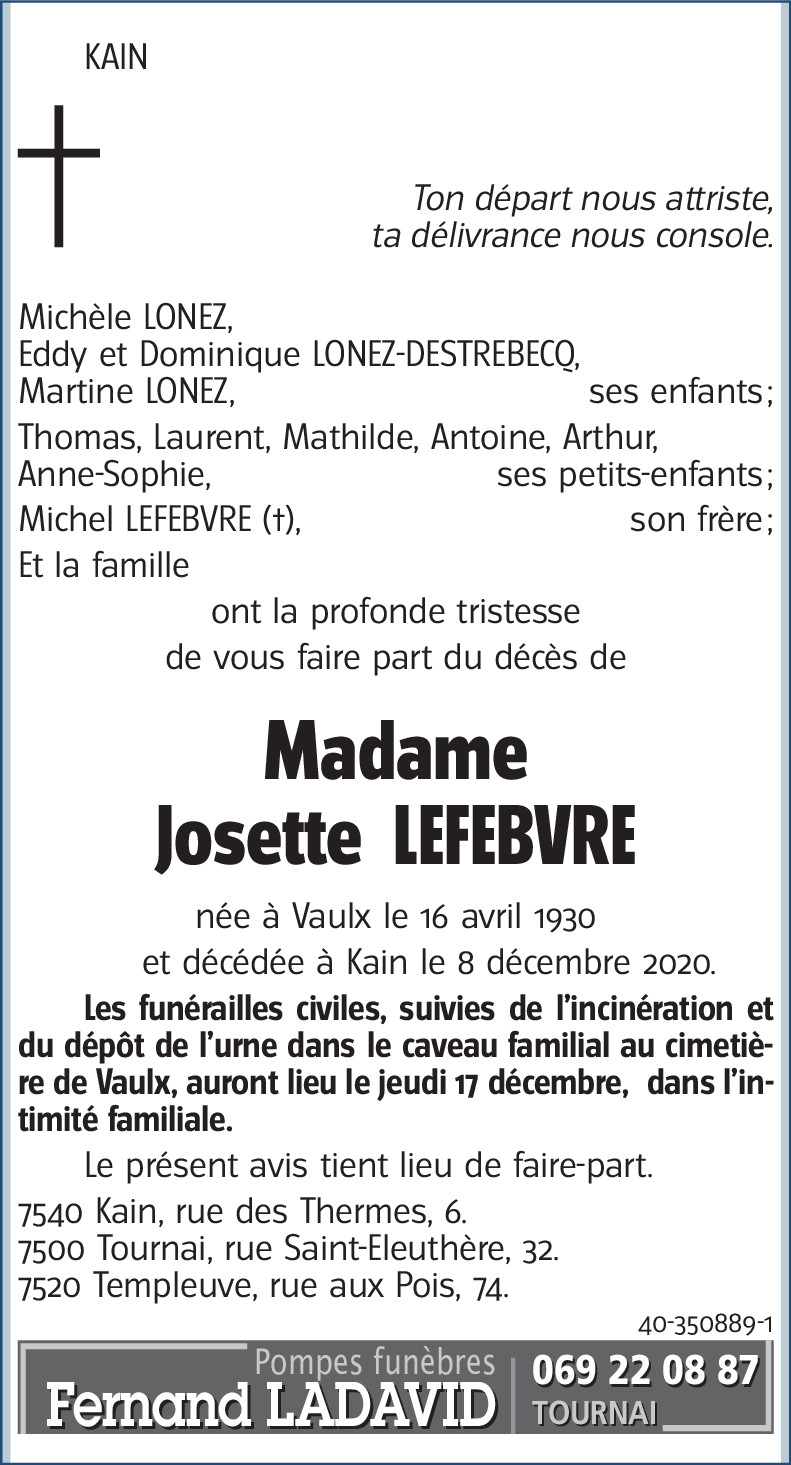 Josette LEFEBVRE