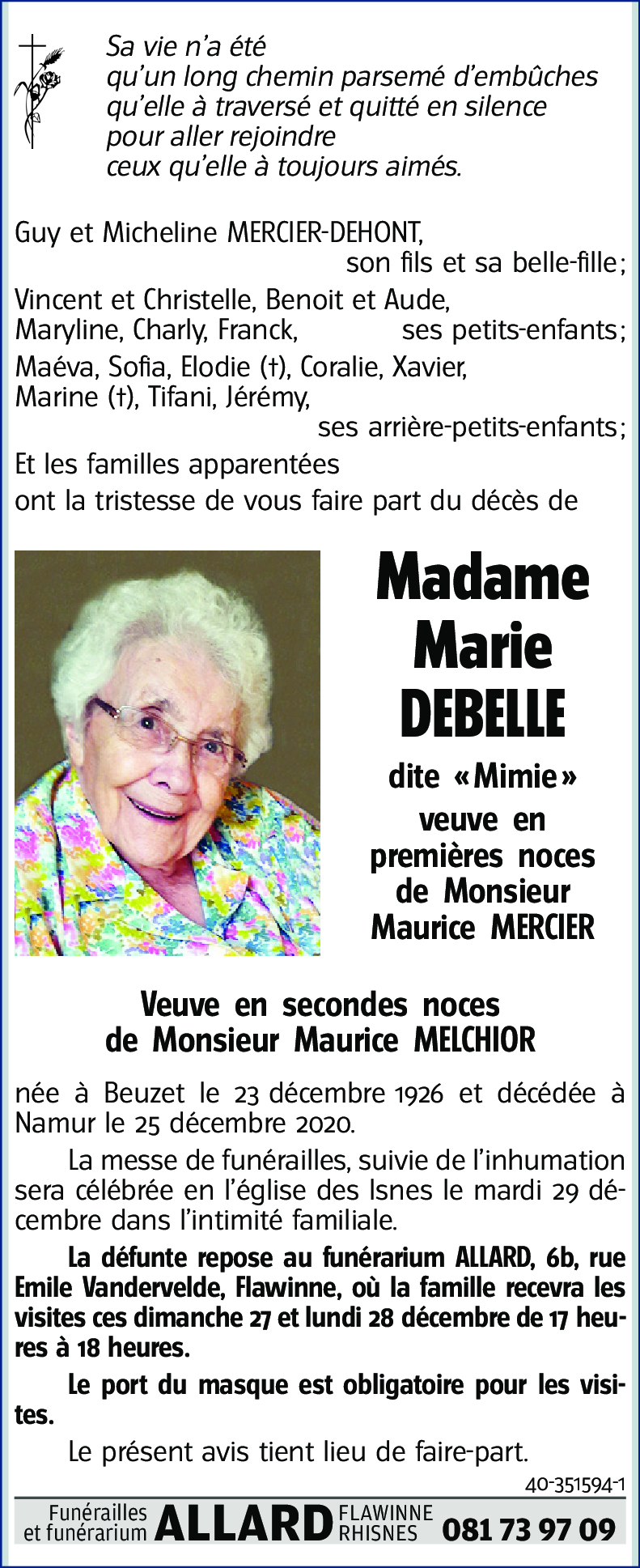Marie DEBELLE