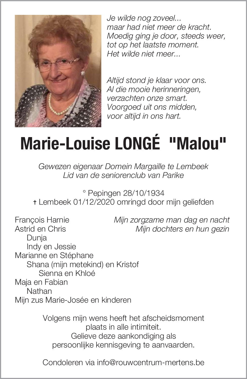 Marie-Louise Longé