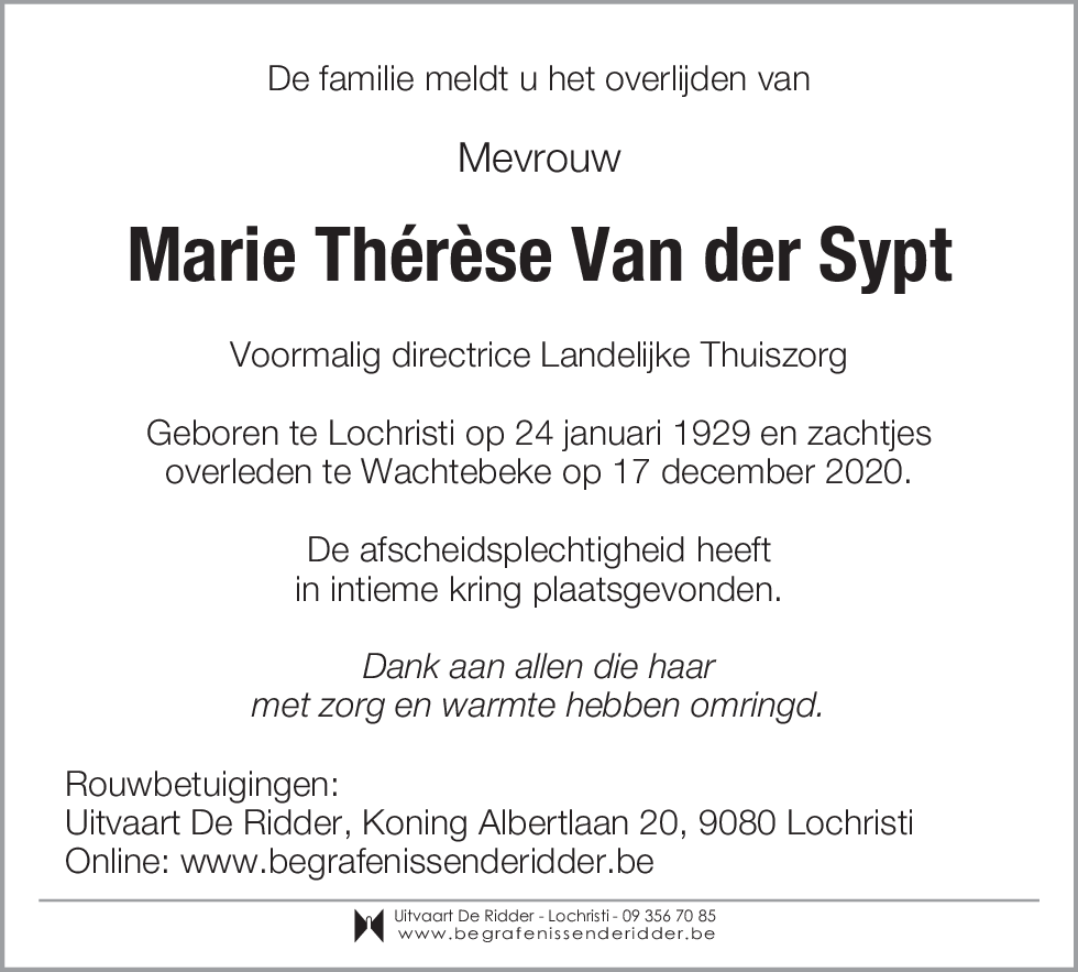 Marie Thérèse Van der Sypt