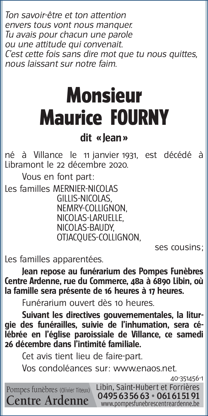 Maurice FOURNY