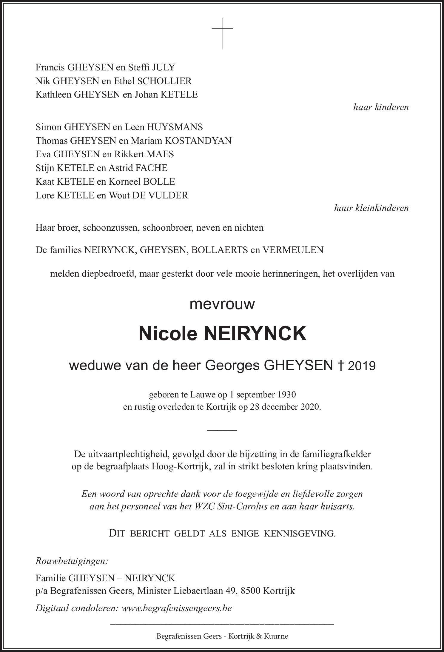 Nicole GHEYSEN - NEIRYNCK