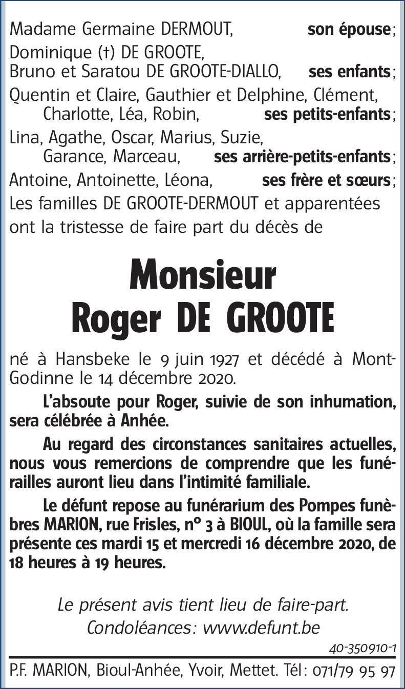 Roger DE GROOTE