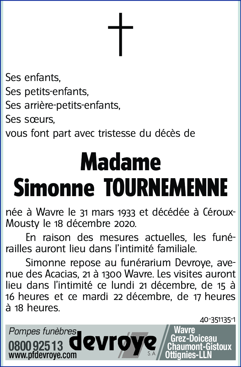 Simonne TOURNEMENNE