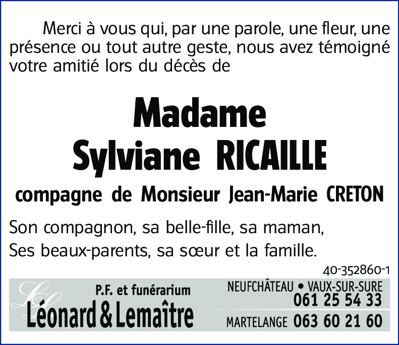 Sylviane RICAILLE
