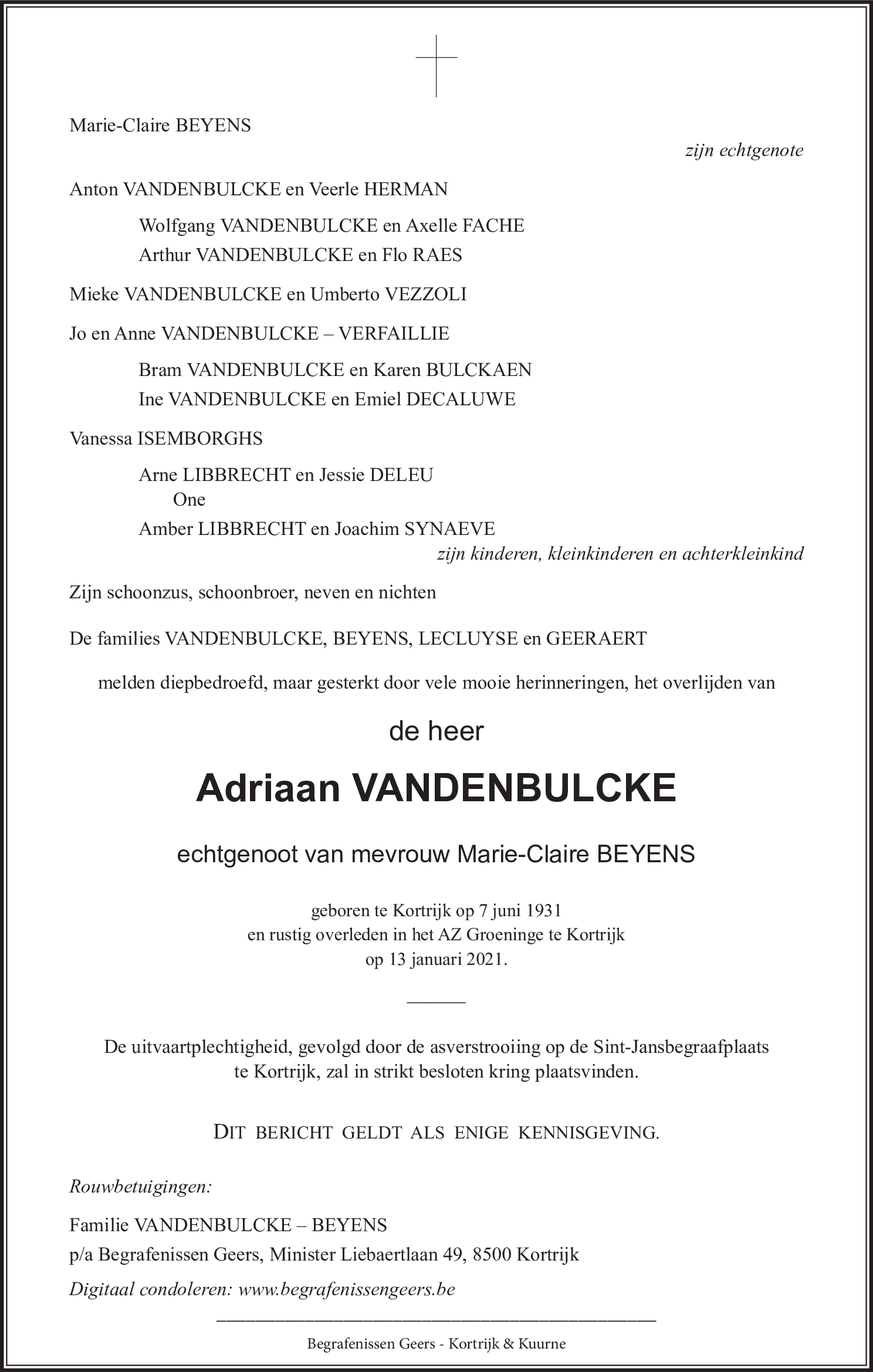 Adriaan Vandenbulcke